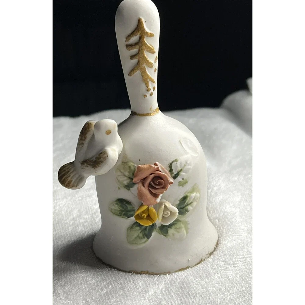 Ceramic Bell Bird Figurine Used 1980s